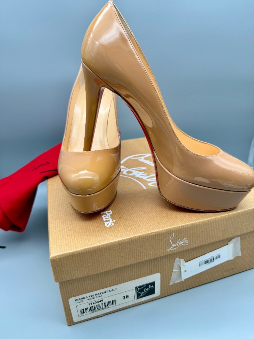 Christian Louboutin Bianca Patent Leather High Heel Pumps - EU 38 (US 7.5)